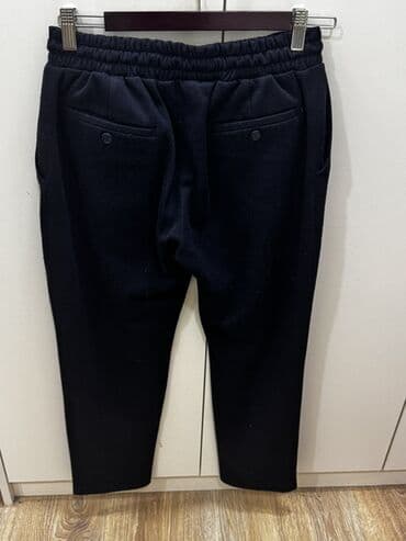 boyuk beden salvarlar: Qara rəngli kişi/trening şalvarı - Rahat, düz kəsim - Qalın, yumşaq — 2