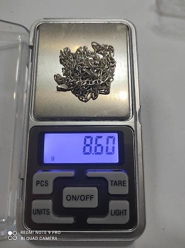 kolca: Gümüş boyunbağı - Material: Gümüş rəngli metal (foto üzrə) - Zəncir — 1