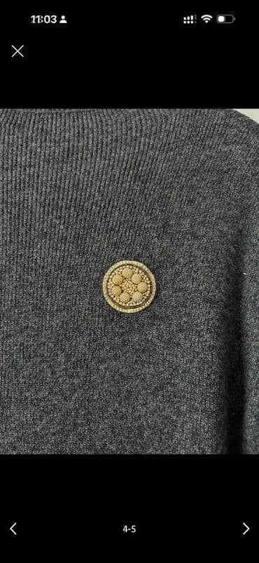 Нижнее белье: Tünd boz rəngdə trikotaj paltar/sviter-tunik. - Model: düz kəsimli — 4