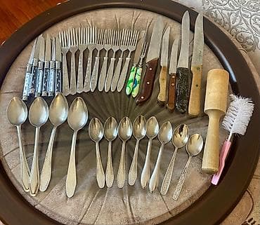 Mətbəx alətləri və məişət çəngəl-bıçaq dəsti – qarışıq paket Tərkib