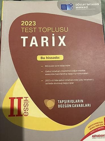 Məhsul: 2023 “Test Toplusu – Tarix”, II hissə Xüsusiyyətlər: - Dövlət — 1