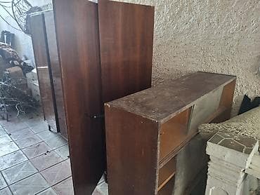 paltar sfaneri: 3 qapılı, Qəhvəyi, Taxta, Açılan, Düz dolab — 4