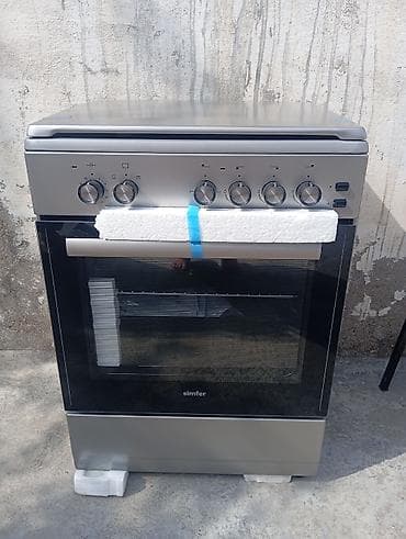 elekdirik soba: Simfer sərbəst dayanan soba və qaz plitəsi - Rəng: metalik/gümüşü — 2