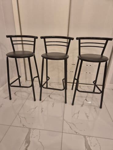 metbex stolu: Mətbəx üçün, İşlənmiş, Qatlanmayan, rəng - Qara Stul — 2