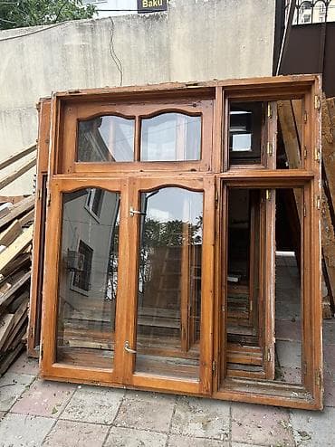 qapil: Satılır işlənmiş taxta pəncərə və qapı Təmir və ya tikinti işləri üçün — 2