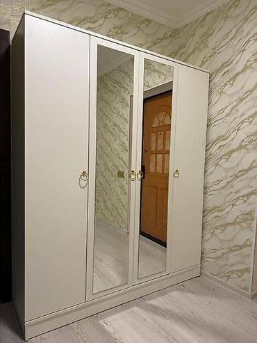 dəhliz üçün dolab: 4 qapılı, Güzgülü, Qara, Digər material, Açılan, Düz dolab — 5