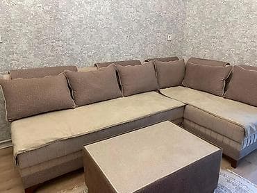 puflar: Künc divan dəsti - Dizayn: L formalı künc divan, eyni üslubda yumşaq — 1