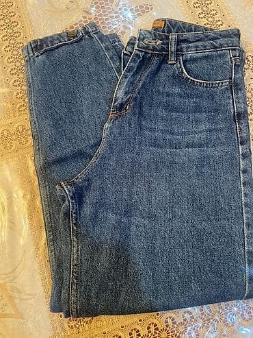 cins paltar: Klassik mavi denim şalvar - Material: 100% pambıq denim - Rəng: tünd — 1