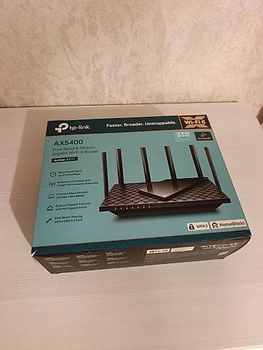 modem satilir: TP-Link Archer AX72 (AX5400) Wi‑Fi 6 router - İki zolaqlı (Dual‑Band) — 3