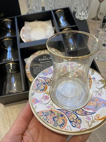 Qab-qacaq və mətbəx ləvazimatları: Çay dəsti, Xrustal — 6