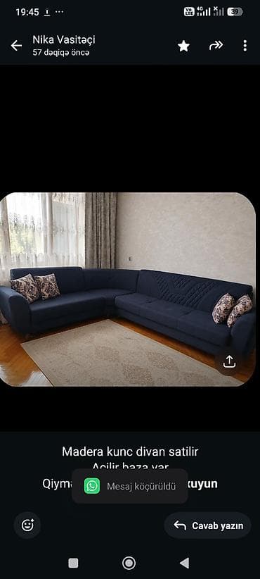 Madera kunc divan satilir Acilir baza var Qiymət 500 azn Ünvan lalafo.az -da Madera kunc divan satilir Acilir baza var Qiymət 500 azn Ünvan