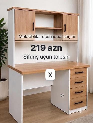 письменный стол для школьника: Məktəblilər üçün ideal seçim – funksional yazı masası. - Üst hissədə — 1