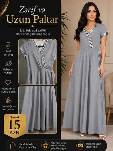 gun eynəyi: Zərif və rahat paltar kolleksiyası 1) Sarı-gümüş naxışlı midi paltar — 7