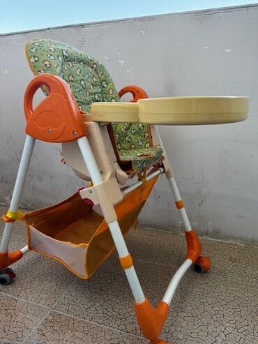 маша: Uşaq yemək stolu/kreslosu - Rənglər: narıncı, bej və ağ — 3