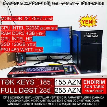 dell notebook adapter: Masaüstü Kompüter "Legion H61 1155 Pentium G2030” ⭐Tək Sistem Bloku – — 1