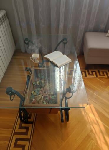 стол трансформер стеклянный: Журнальный стол, Б/у, Нераскладной, Стекло, Прямоугольный стол — 3