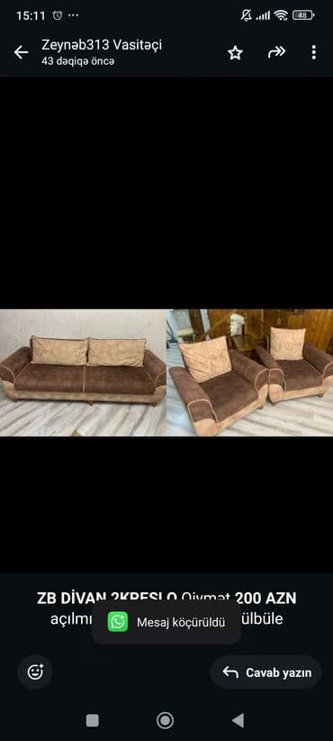 Sifarişlə mebel: Divan, 2 kreslo — 1