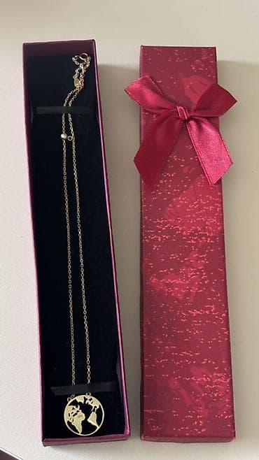 Бижутерия: GÜMÜŞ 925, hediyyeli qutu qiymete daxiıdir Qolye – Dünya xəritəsi — 2