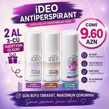 2 ədəd antiperspirant al 3-cü hədiyyən olsun lalafo.az -da 2 ədəd antiperspirant al 3-cü hədiyyən olsun