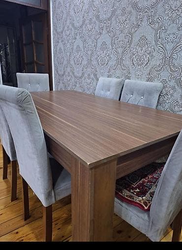 Qonaq otağı üçün, İşlənmiş, Kvadrat masa, 6 stul — 1