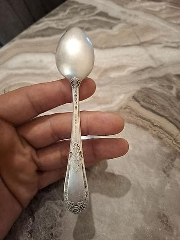 Gümüş örtüklü dekorativ çay qaşığı - Material: gümüş örtük (stildə