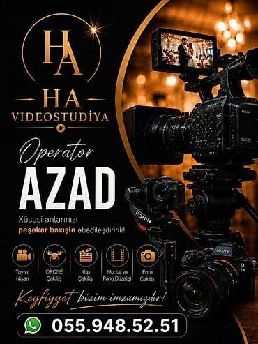 Video çəkiliş: HA Videostudiya – Operator Azad Xüsusi anlarınızı peşəkar baxışla — 2