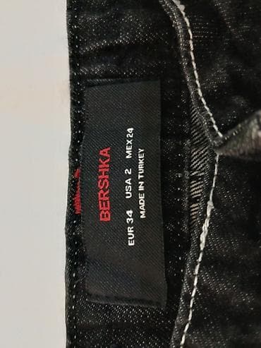 tulum cins: Bershka cins şalvar 34 razmer ölçü - Rəng: qara, yüngül solğun — 4