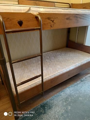 matras taxt: Oğlan və qız üçün, Çarpayı, Matras ilə, Siyirməsiz, Dəmir — 1