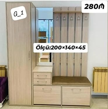 Qonaq-giriş üçün çoxfunksiyalı dəhliz mebeli – model G_1 - Ölçü