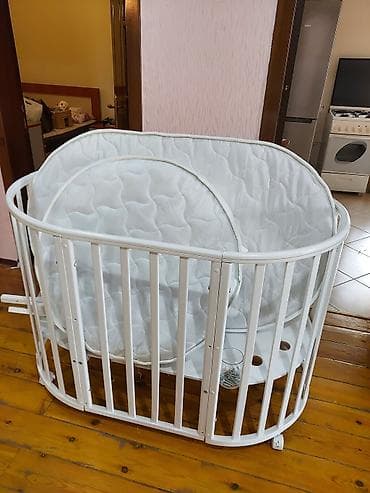 detski mebel: Oğlan və qız üçün, İşlənmiş, Beşik, Matras ilə — 3