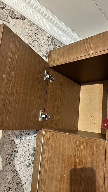 qoz sekli: İşlənmiş, 2 qapılı, Qəhvəyi, Digər material, Açılan, Düz dolab — 3