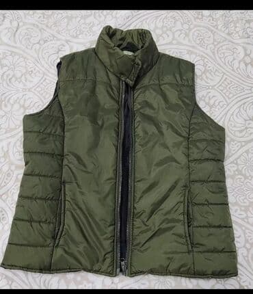 теплые мужские водолазки: Zeytuni rəngdə, dolgulu jilet. Bu jilet fermuarla bağlanır və dik — 3