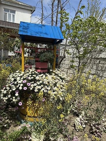 bag evleri dizayni: Bağ üçün dekorativ “quyu” tipli güldan-kompozisiya - Material: ağac — 1