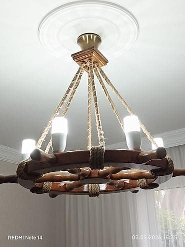 Çılçıraq, 6 lampa, Taxta