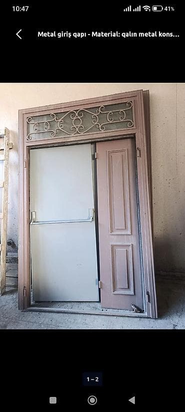 Metal giriş qapısı komplekti - Material: qalın metal konstruksiya — 1