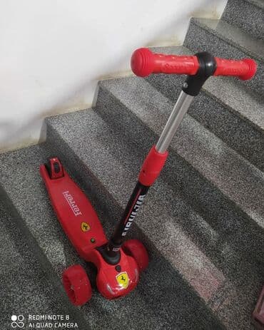 детские самокаты с родительской ручкой: Samakat Ferrari 🛴 3-7 yaş👼 Ölkə daxili pulsuz çatdırılma📦 Musiqi 🎶 Led — 2