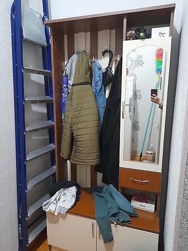 dəhliz ucun dolab: 2 qapılı, Güzgülü, Ağ, Digər material, Açılan, Düz dolab — 1