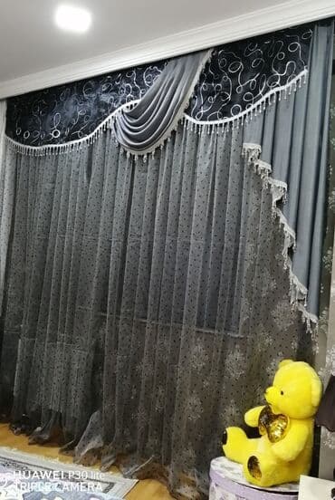 dekor perdeler: Yeni, Pərdə, rəng - Boz, Ödənişli çatdırılma — 1