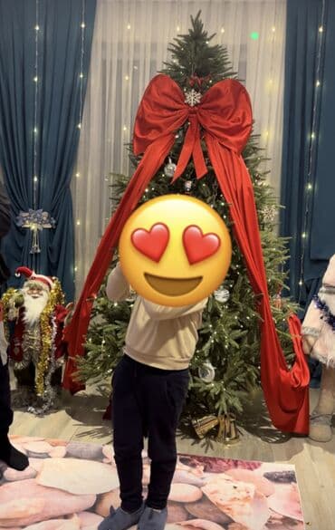 Yeni il üçün böyük qırmızı dekorativ lent – ağac başlığı - Ölçü