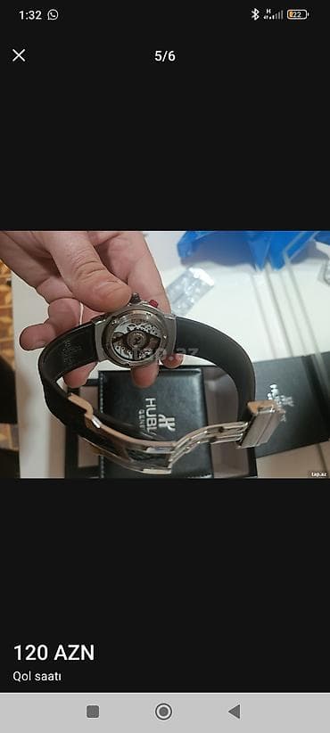 up saatlari: Qol saatı, Hublot, rəng - Qara — 3