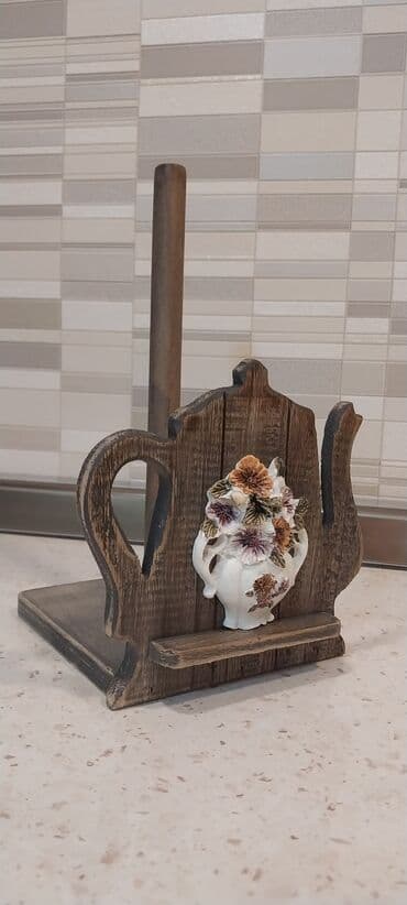 mətbəx əşyası: Salfetka qabi 6 man yeni material taxta — 1