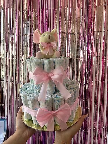 pamp: ✨🩷Sifarişlə pampers (bez) tortları.🩷✨ İstənilən formada düzəldilir — 5