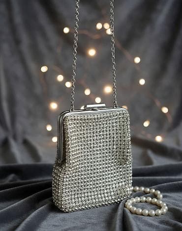 Сумки: Kristal Daşlı mini axşam çantası (clutch). Kristal daşları tökülmür — 1
