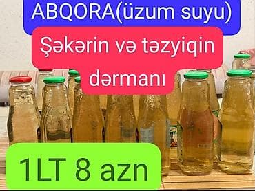 Qida məhsulları: Məhsul: Abqora (üzüm suyu) Təsvir: - Təbii üzüm suyundan hazırlanmış — 2