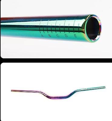 velosipet hisseleri: Məhsul: Velosiped sükanı – rəngli “oil-slick/neo-chrome” örtüklü — 3