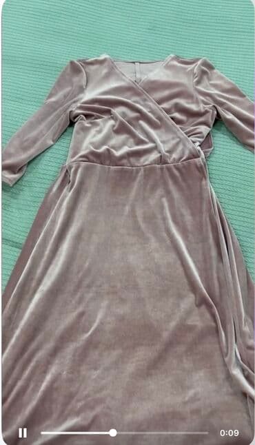 женское платье из вельвета: L ölçü Məhsul: Zərif məxməri don - Material: Yumşaq, parlaq məxmər - — 1
