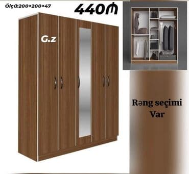 ev ucun guzguler: Açılan, 4 qapılı Düz dolab, Şifonyer — 1