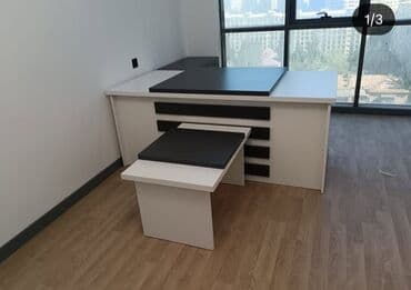 реклама офисной мебели: Masa dəsti – ofis üçün - Dizayn: minimal və modern, ağ-kömür rəng — 1