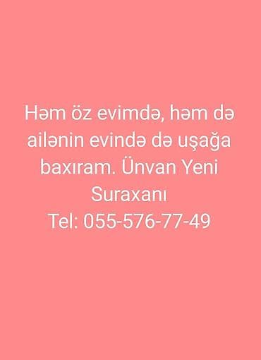 sumqayitda daye: Uşaq baxımı xidməti - Yeni Suraxanı ərazisində uşaq baxımı - Uşağa — 1