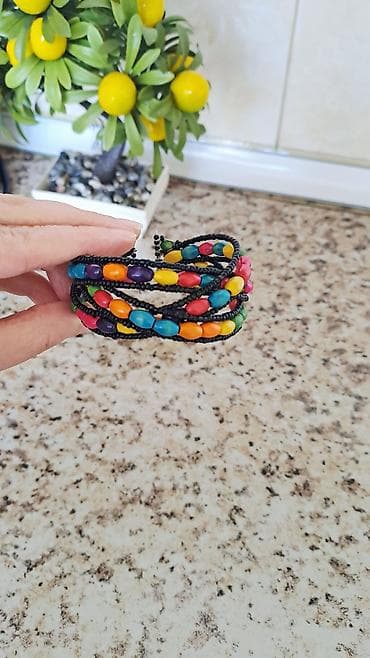 iş forma: Rəngarəng muncuqlu spiral bilərzik - Dizayn: Çoxqatlı spiral forma — 4